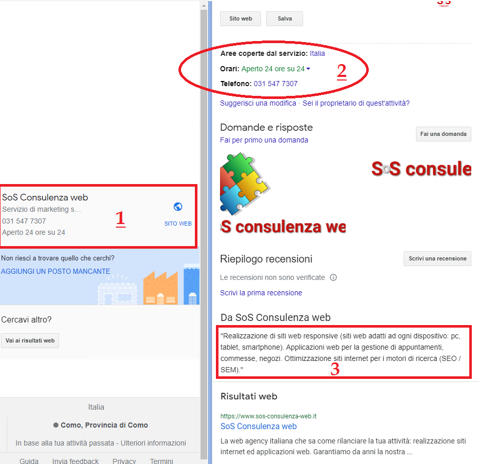 gestione della scheda Google GRATIS