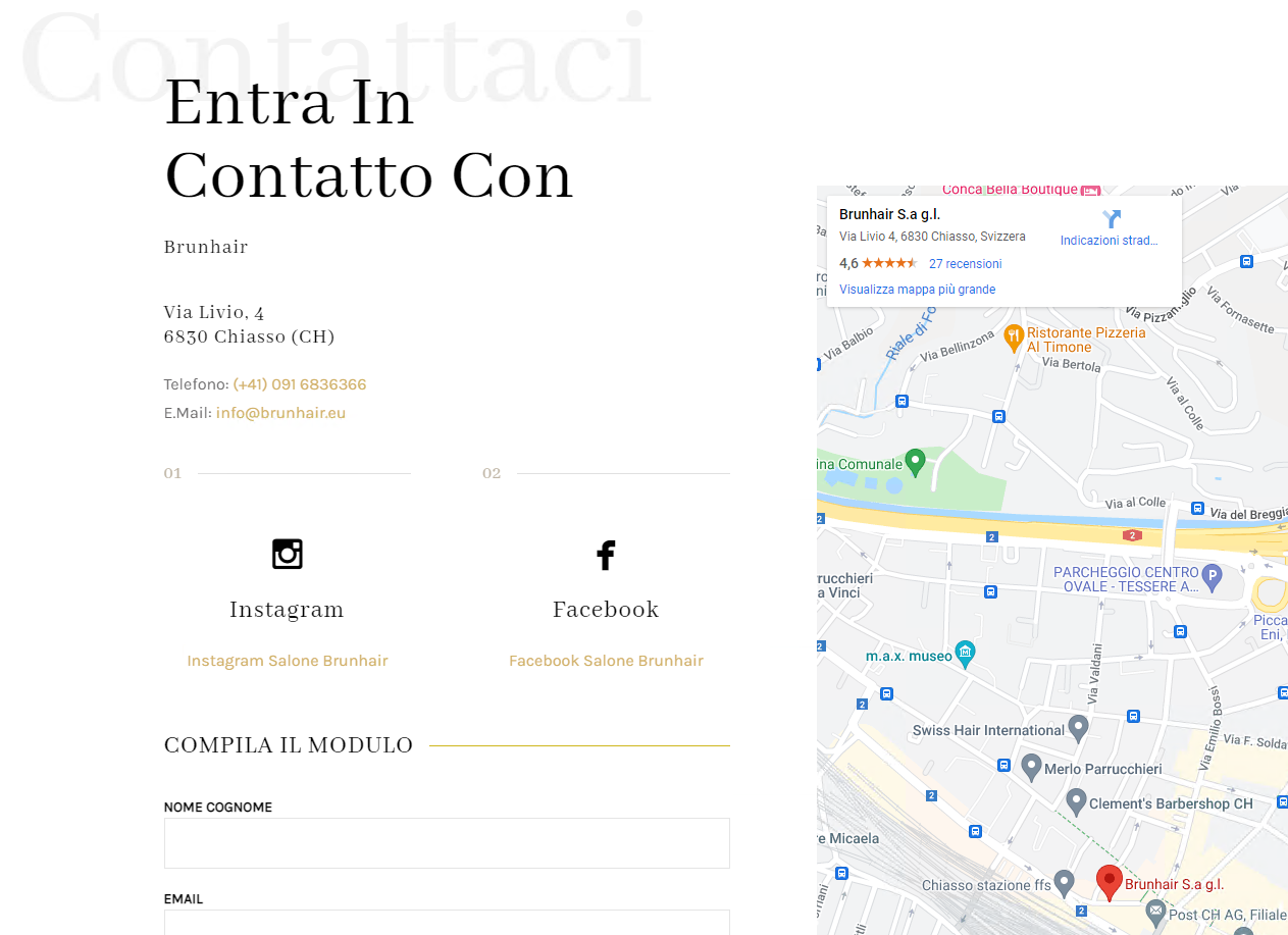 Parrucchieri integrazione con google maps