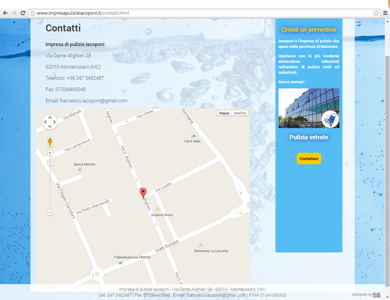 Integrazione sito web impresa pulizia con Google Maps