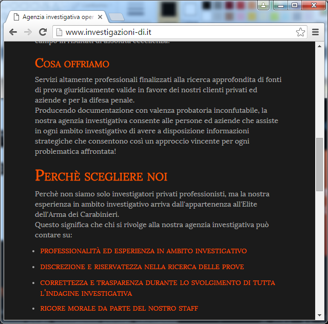 Siti web responsive agenzia investigativa D & I Group