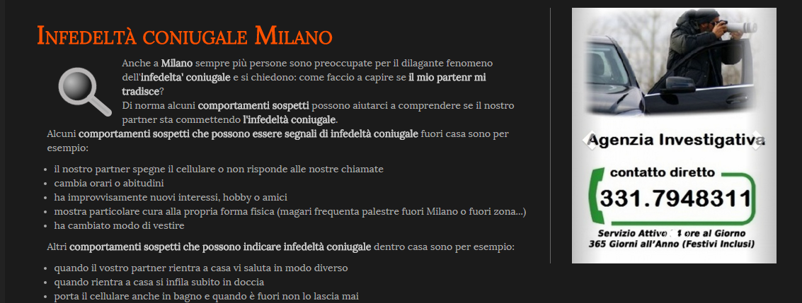 Servizi investigativi agenzia D&I